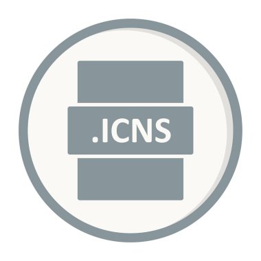 .ICNS dosya biçimi simgesi, vektör illüstrasyonu