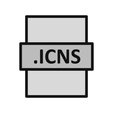 .ICNS dosya biçimi simgesi, vektör illüstrasyonu