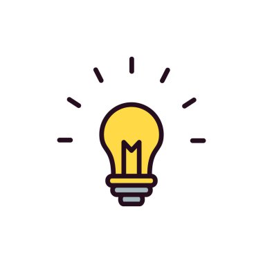 Fikir vektör çizimi, ampul işareti