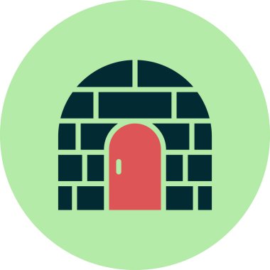 Igloo simgesi, vektör illüstrasyonu