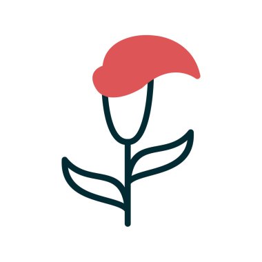 Lily çiçek ikonu vektör illüstrasyonu