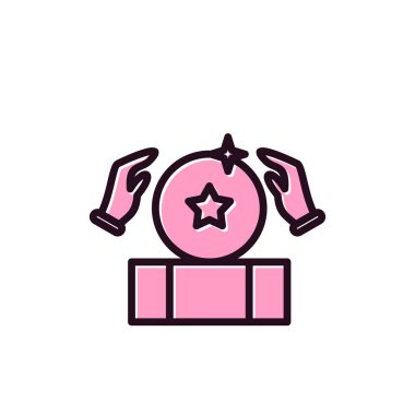  Sihirli Top simgesi vektör resimleme arkaplanı 