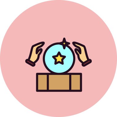  Sihirli Top simgesi vektör resimleme arkaplanı 