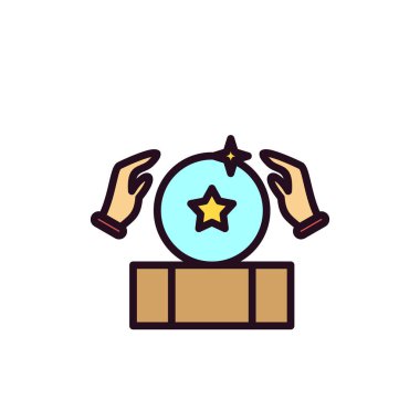  Sihirli Top simgesi vektör resimleme arkaplanı 