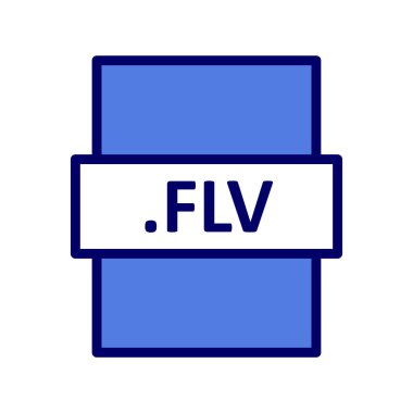 flv dosya biçimi simgesi, vektör illüstrasyonu
