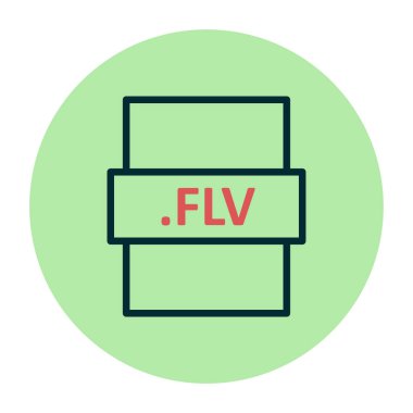 flv dosya biçimi simgesi, vektör illüstrasyonu