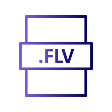 flv dosya biçimi simgesi, vektör illüstrasyonu