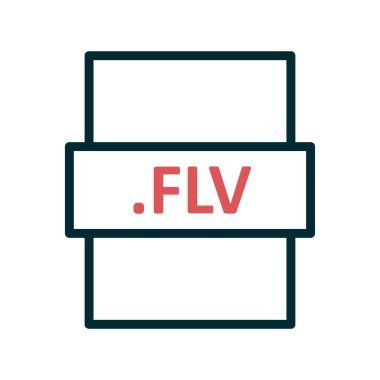 flv dosya biçimi simgesi, vektör illüstrasyonu