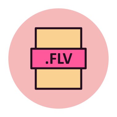 flv dosya biçimi simgesi, vektör illüstrasyonu