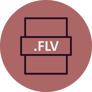flv dosya biçimi simgesi, vektör illüstrasyonu