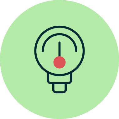 Bir manometre simgesinin vektör illüstrasyonu