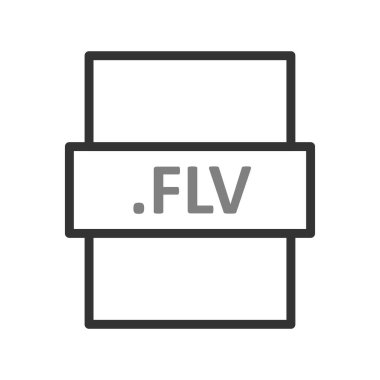 flv dosya biçimi simgesi, vektör illüstrasyonu