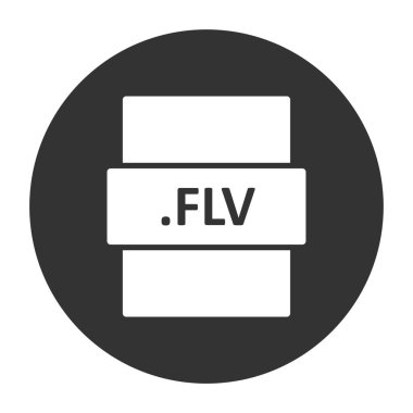 flv dosya biçimi simgesi, vektör illüstrasyonu