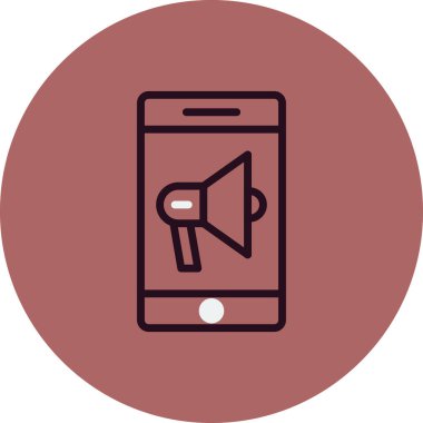 Mobil pazarlama simgesi, vektör illüstrasyonu