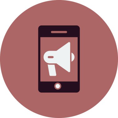 Mobil pazarlama simgesi, vektör illüstrasyonu