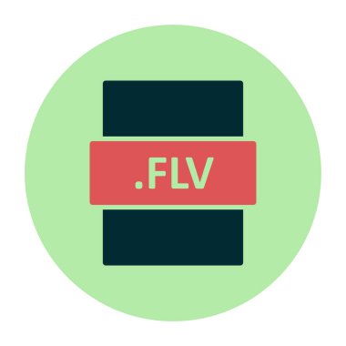 flv dosya biçimi simgesi, vektör illüstrasyonu