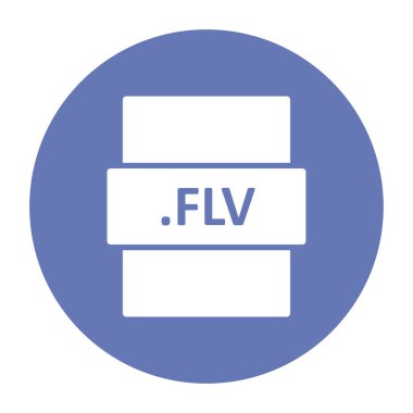flv dosya biçimi simgesi, vektör illüstrasyonu