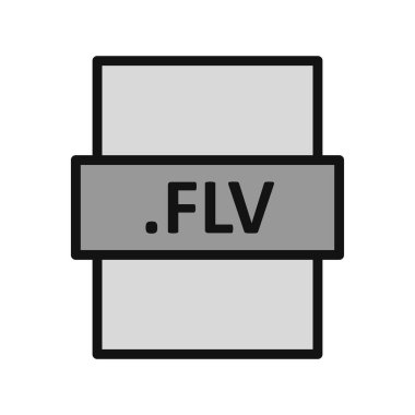 flv dosya biçimi simgesi, vektör illüstrasyonu