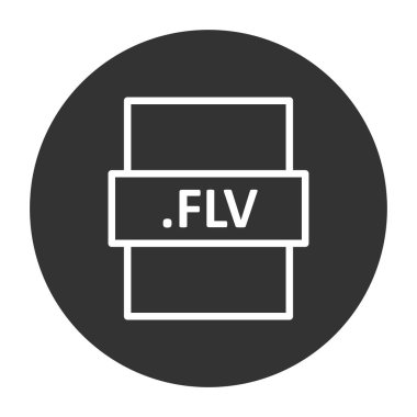 flv dosya biçimi simgesi, vektör illüstrasyonu
