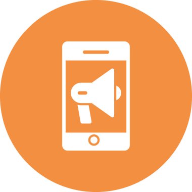 Mobil pazarlama simgesi, vektör illüstrasyonu