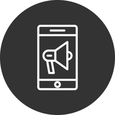 Mobil pazarlama simgesi, vektör illüstrasyonu