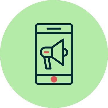 Mobil pazarlama simgesi, vektör illüstrasyonu