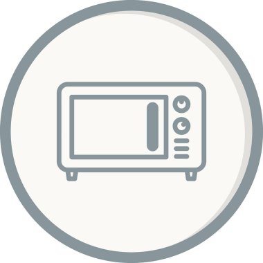 Mikrodalga ikon vektör resimleme arkaplanı 