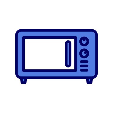 Mikrodalga ikon vektör resimleme arkaplanı 