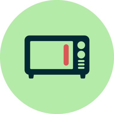 Mikrodalga ikon vektör resimleme arkaplanı 