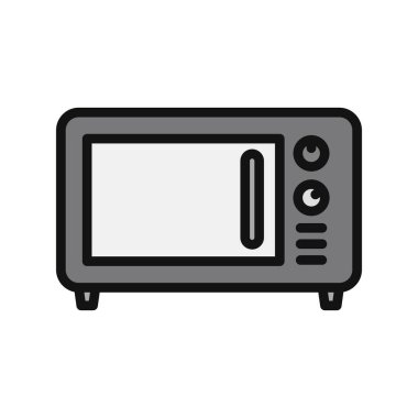 Mikrodalga ikon vektör resimleme arkaplanı 