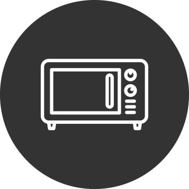 Mikrodalga ikon vektör resimleme arkaplanı 