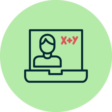 Çevrimiçi Sınıf Web simgesi basit illüstrasyon 