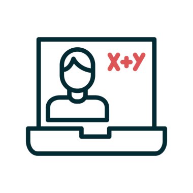 Çevrimiçi Sınıf Web simgesi basit illüstrasyon 