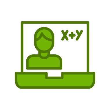 Çevrimiçi Sınıf Web simgesi basit illüstrasyon 