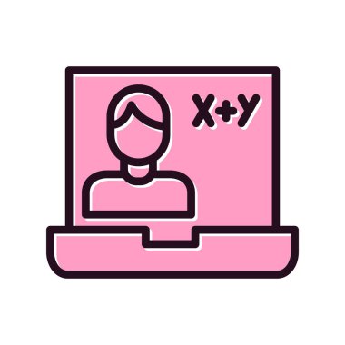 Çevrimiçi Sınıf Web simgesi basit illüstrasyon 