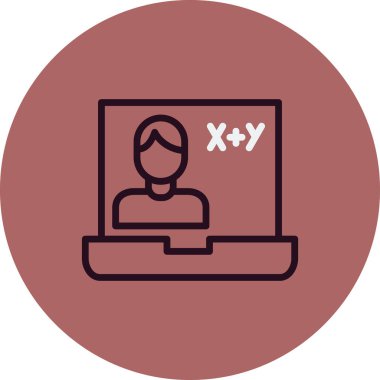 Çevrimiçi Sınıf Web simgesi basit illüstrasyon 