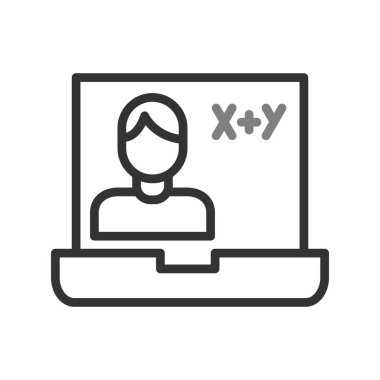 Çevrimiçi Sınıf Web simgesi basit illüstrasyon 