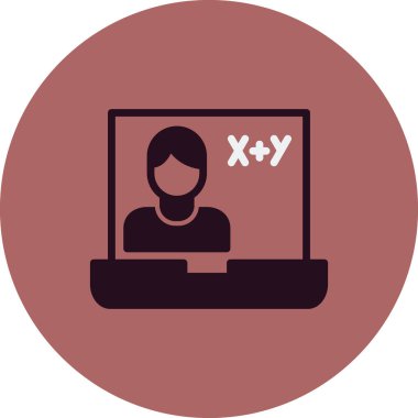 Çevrimiçi Sınıf Web simgesi basit illüstrasyon 