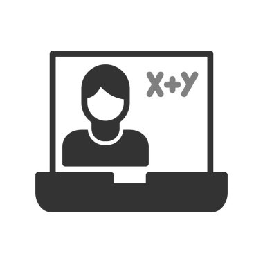 Çevrimiçi Sınıf Web simgesi basit illüstrasyon 