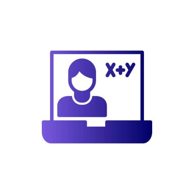 Çevrimiçi Sınıf Web simgesi basit illüstrasyon 