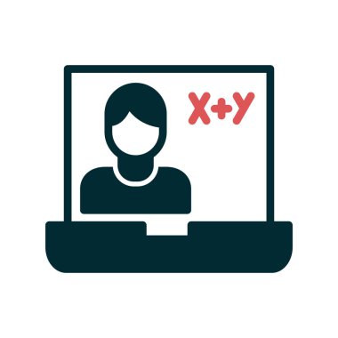 Çevrimiçi Sınıf Web simgesi basit illüstrasyon 