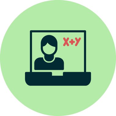 Çevrimiçi Sınıf Web simgesi basit illüstrasyon 