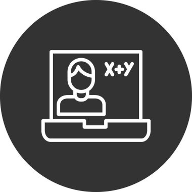 Çevrimiçi Sınıf Web simgesi basit illüstrasyon 