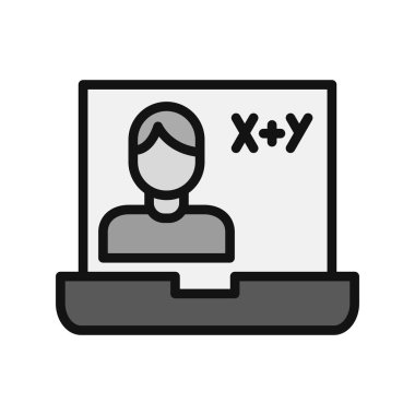 Çevrimiçi Sınıf Web simgesi basit illüstrasyon 