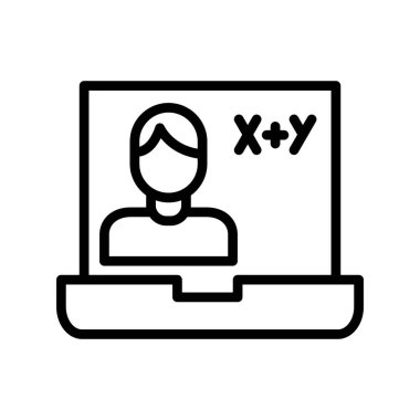 Çevrimiçi Sınıf Web simgesi basit illüstrasyon 