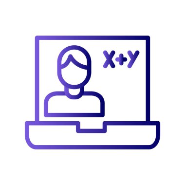 Çevrimiçi Sınıf Web simgesi basit illüstrasyon 