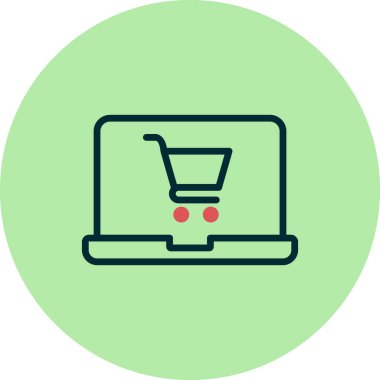 Çevrimiçi Dükkan simgesi vektör çizimi