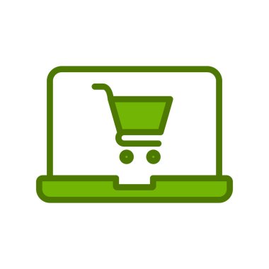 Çevrimiçi Dükkan simgesi vektör çizimi