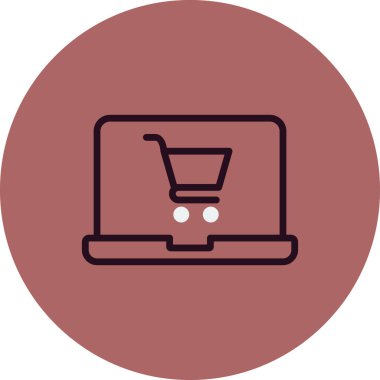 Çevrimiçi Dükkan simgesi vektör çizimi