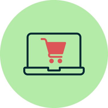 Çevrimiçi Dükkan simgesi vektör çizimi